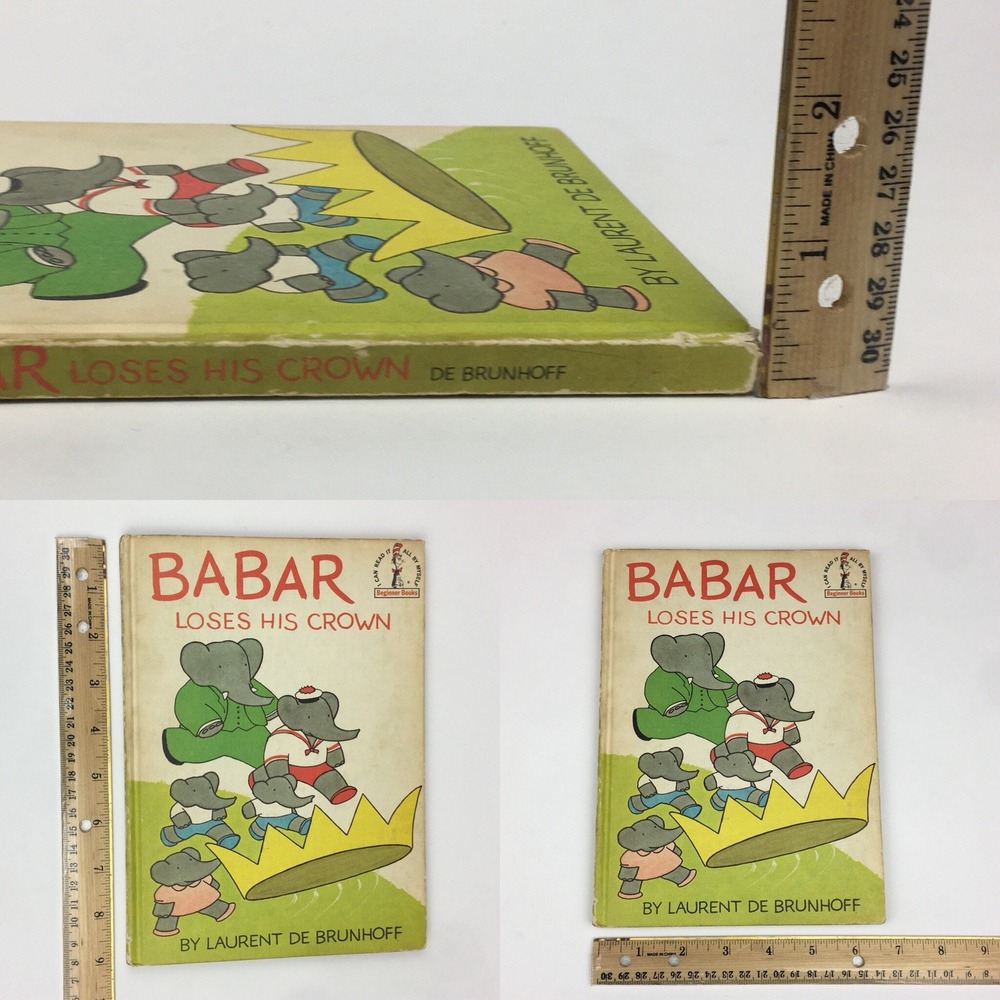 Babar Loses His Crown Elephant Cartoon Beginner Book Club Edition Hardcover 1967 - Picture 2 of 9